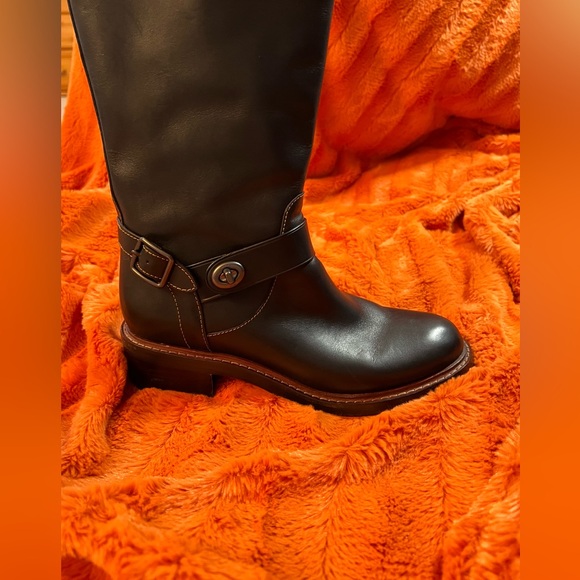 Coach Leather Sutton Boots Black size 8 - Picture 2 of 7